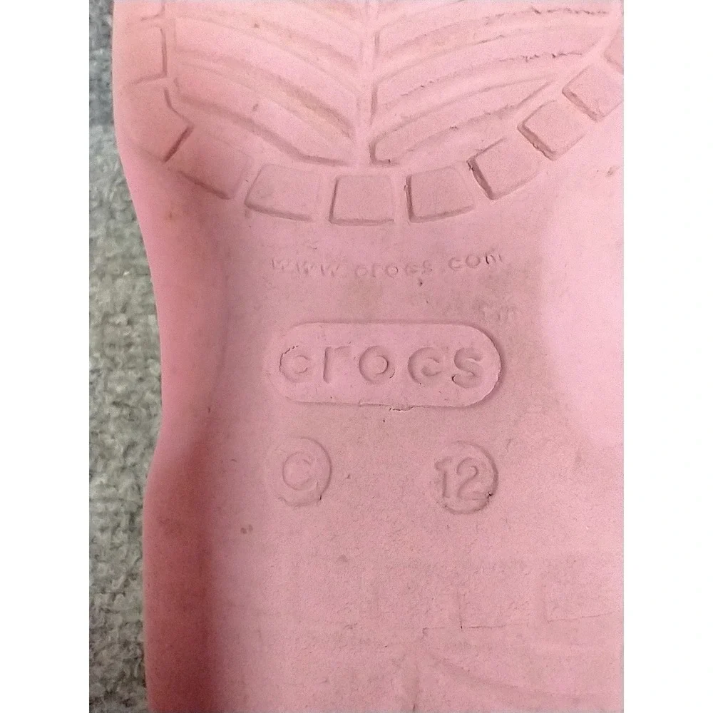 Crocs Kids Classic Clogs Pink Slip On Water Shoes Size C 12 Comfort Sandals